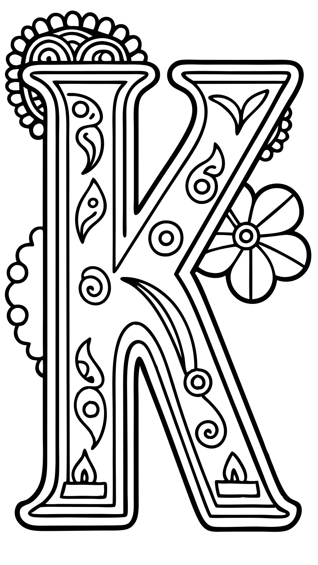 k letter coloring pages